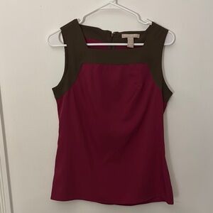 Banana Republic Raspberry and Brown Fitted Sleeveless Tank Top